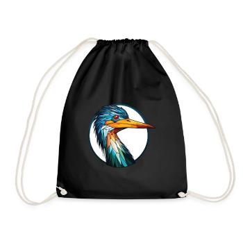 Kormoran bunte Aquarell-Tier-Illustration - Turnbeutel - Schwarz - Vorne