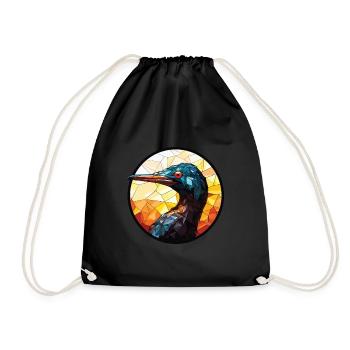 Kormoran bunte Aquarell-Tier-Illustration - Turnbeutel - Schwarz - Vorne