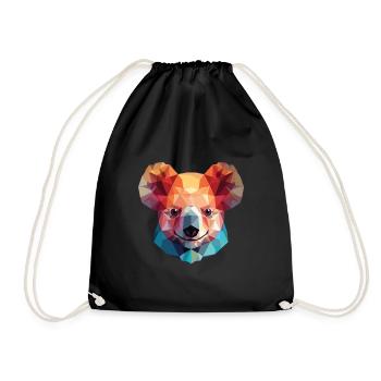 Koala buntes Aquarell Tier Haustier Illustration - Turnbeutel - Schwarz - Vorne