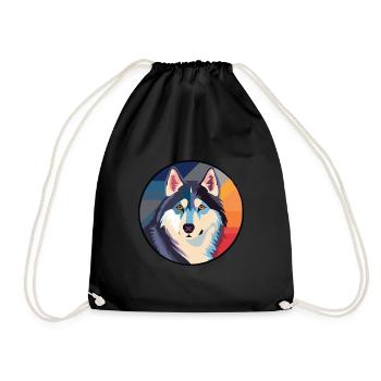 Husky Dog Aquarelle Colorée Animal Illustration - Sac de sport léger - noir - Devant