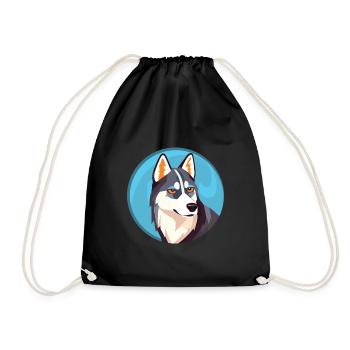 Husky Dog Aquarelle Colorée Animal Illustration - Sac de sport léger - noir - Devant