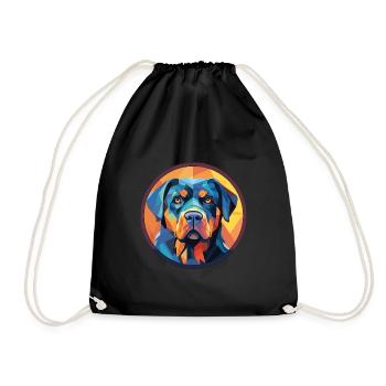 Rottweiler Chien Aquarelle Colorée Animal Cartoon - Sac de sport léger - noir - Devant