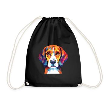 Beagle petit parfum chien race aquarelle - Sac de sport léger - noir - Devant