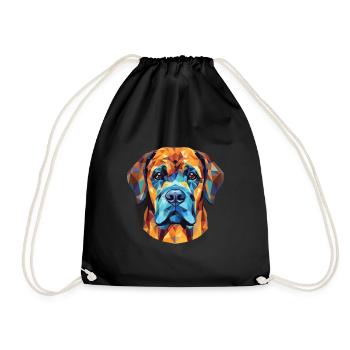 Alpine Mastiff Dog Breed Watercolor Illustration - Drawstring Bag - black - Front