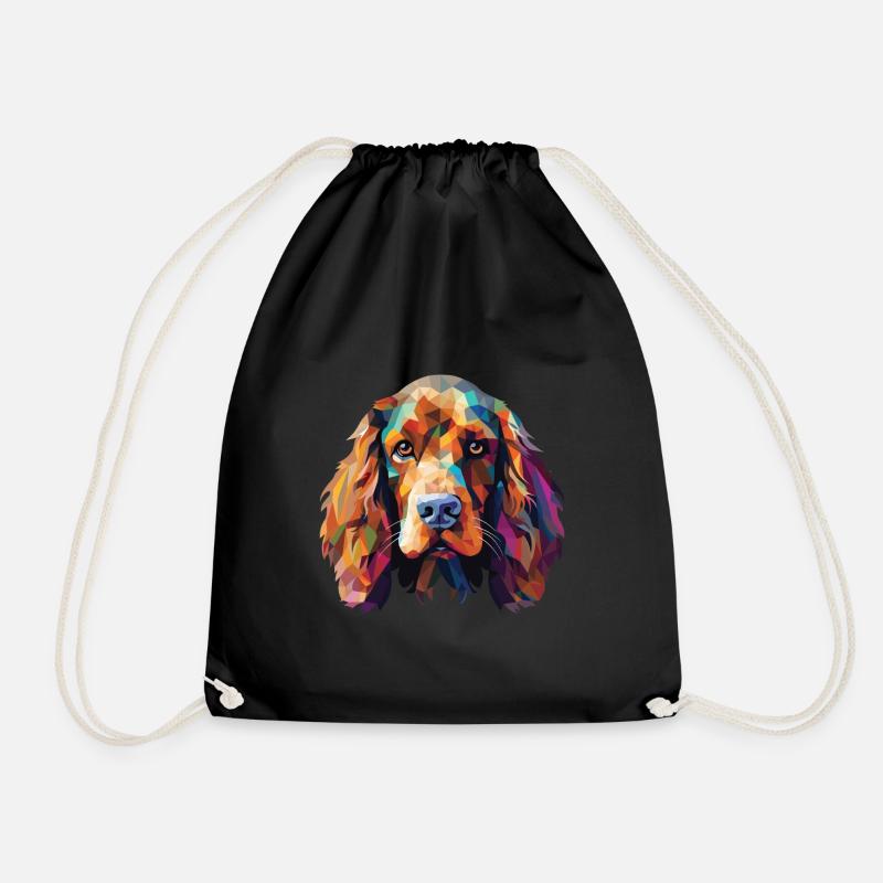 American Cocker Spaniel Hunderasse Aquarellglas - Turnbeutel - Schwarz