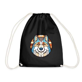 Illustration à l’aquarelle de race de chien esquimau canadien - Sac de sport léger - noir - Devant