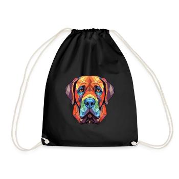 Belgische Doggen-Hunderasse Aquarell-Illustration - Turnbeutel - Schwarz - Vorne