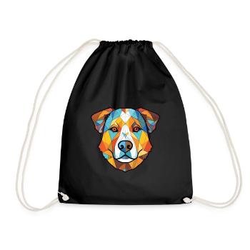 Chien de berger d’Asie centrale race verre aquarelle - Sac de sport léger - noir - Devant