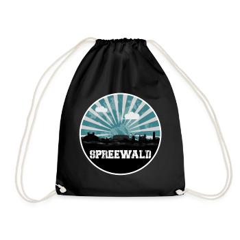 Spreewald Blue Hour Skyline - Drawstring Bag - black - Front