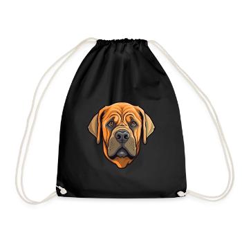 Mallorca Mastiff Dog Breed Cartoon Kawaii Illustra - Drawstring Bag - black - Front