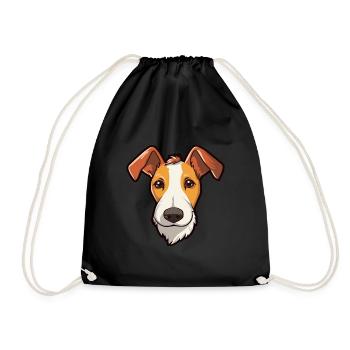 Miniature Fox Terrier chien race dessin animé Kawaii malade - Sac de sport léger - noir - Devant
