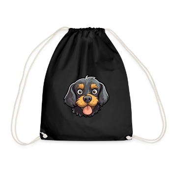 Nouvelle-Zélande chien race dessin animé Kawaii Illustration - Sac de sport léger - noir - Devant
