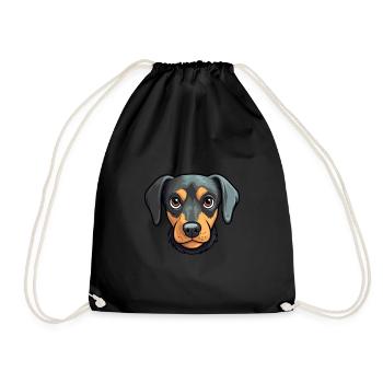 Nouvelle-Zélande Tête Chien Race Cartoon Kawaii Illus - Sac de sport léger - noir - Devant