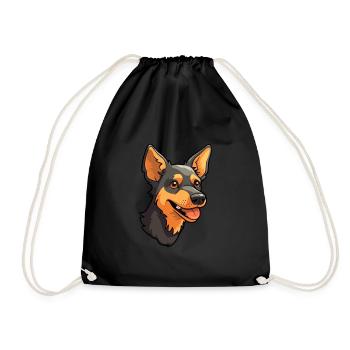 Lancashire Heeler Hunderasse Cartoon Kawaii Illustration - Turnbeutel - Schwarz - Vorne