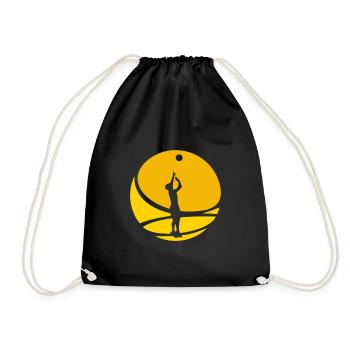 Beach volleyball player Volleyball player - Drawstring Bag - black - Front