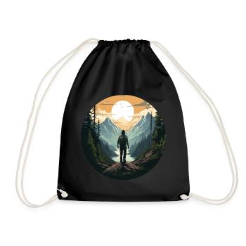 Forest Nature Trekking Adventure - Drawstring Bag - black - Front