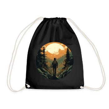 Forest Nature Trekking Adventure - Drawstring Bag - black - Front