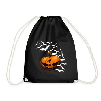 Kürbisse, Fledermäuse, Spinnen, halloween outfit - Turnbeutel - Schwarz - Vorne
