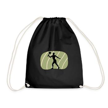 Beachtennis Tennisspieler Beachball - Turnbeutel - Schwarz - Vorne