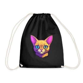 Chat d’argent britannique race aquarelle dessin animé Kawaii - Sac de sport léger - noir - Devant