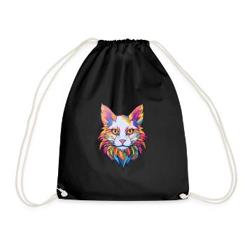 Turc Van Cat Breed Aquarelle Dessin Animé Kawaii - Sac de sport léger - noir - Devant