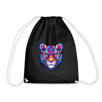 Tiger Katze Rasse Aquarell Karikatur Kawaii Haustier - Turnbeutel - Schwarz - Vorne