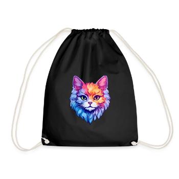 Selkirk Rex Katze Rasse Aquarell Cartoon Kawaii - Turnbeutel - Schwarz - Vorne