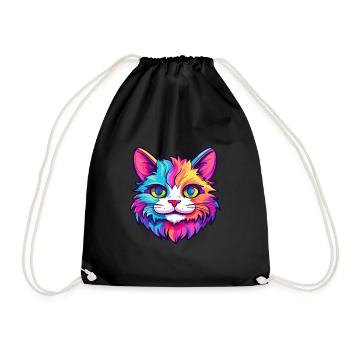 Ragamuffin Cat Breed Aquarelle Cartoon Kawaii Pet - Sac de sport léger - noir - Devant