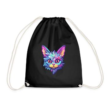 Laperm Cat Breed Aquarelle Cartoon Kawaii Pet - Sac de sport léger - noir - Devant