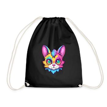 Birma Heilige Katze Rasse Aquarell Karikatur Kawaii - Turnbeutel - Schwarz - Vorne