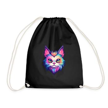 Birma Katze Rasse Aquarell Cartoon Kawaii Haustier - Turnbeutel - Schwarz - Vorne