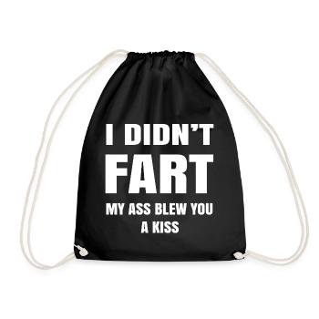 Bold Humor Insult Graphic Tee - Drawstring Bag - black - Front