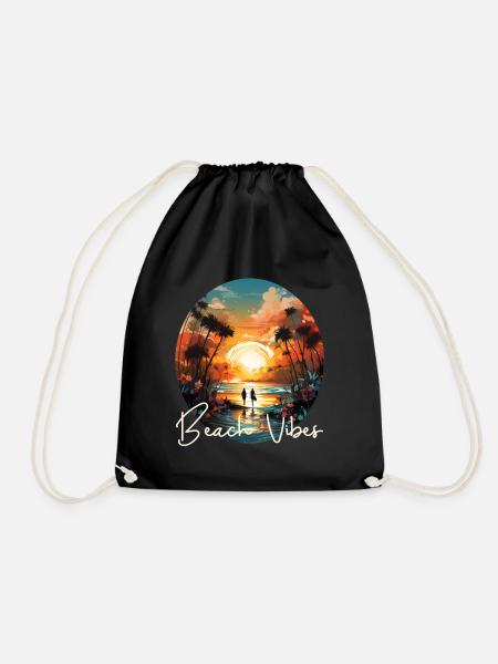 Beach Vibes - Turnbeutel - Schwarz