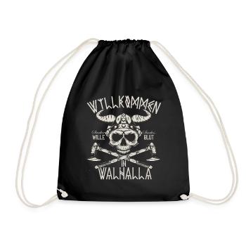 Walhalla Totenkopf - Turnbeutel - Schwarz - Vorne