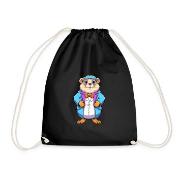 Marmotte Aquarelle Colorée Dessin Animé Kawaii Anima - Sac de sport léger - noir - Devant
