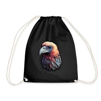 Vulture Head - Drawstring Bag - black - Front