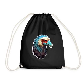 Vulture Head - Drawstring Bag - black - Front