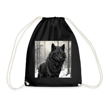 Black Wolf - Drawstring Bag - black - Front