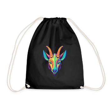 Oryx coloré aquarelle dessin animé Kawaii Animal - Sac de sport léger - noir - Devant