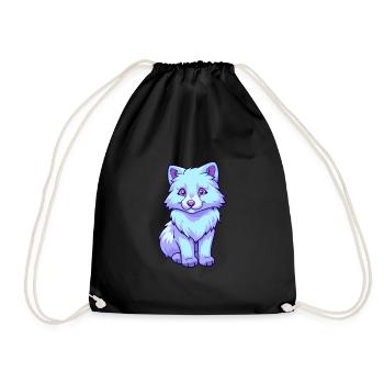 Loup Arctique Aquarelle Colorée Dessin Animé Kawaii Ani - Sac de sport léger - noir - Devant