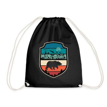 Bear Mountains Camping Mountain Hiking Nature Hiking - Drawstring Bag - black - Front