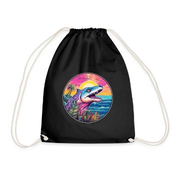 Barracuda Aquarelle Colorée Dessin Animé Kawaii Pet - Sac de sport léger - noir - Devant