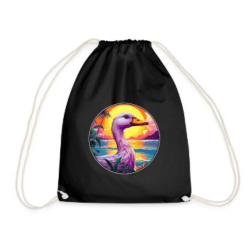 Canard Aquarelle Colorée Dessin Animé Kawaii Animal - Sac de sport léger - noir - Devant