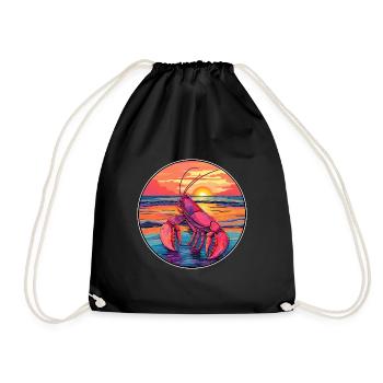 homard coloré aquarelle dessin animé Kawaii Animal - Sac de sport léger - noir - Devant