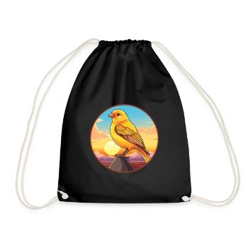 Canari oiseau coloré aquarelle dessin animé kawaii animal de compagnie - Sac de sport léger - noir - Devant