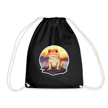 Cochon d’Inde Aquarelle colorée Dessin animé Kawaii Pet - Sac de sport léger - noir - Devant