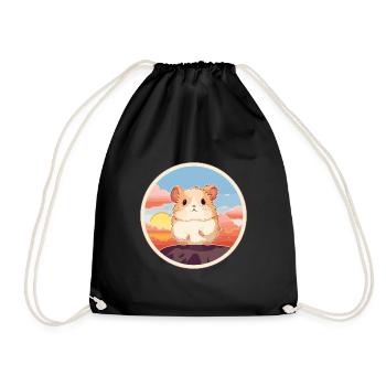 Hamster Buntes Aquarell Cartoon Kawaii Tier - Turnbeutel - Schwarz - Vorne