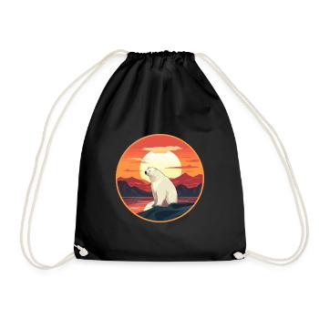 Ours polaire aquarelle colorée dessin animé kawaii animal de compagnie - Sac de sport léger - noir - Devant