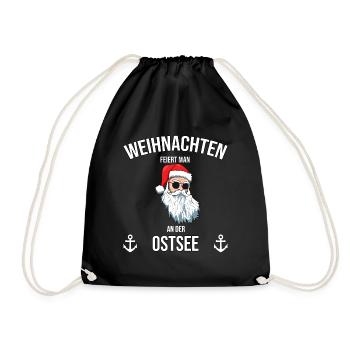 weihnachten feiert man an der Ostsee - Turnbeutel - Schwarz - Vorne