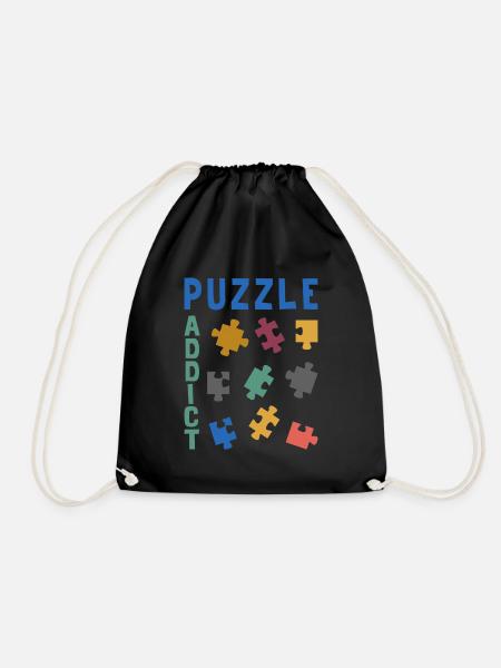 Süchtig nach Puzzles - Turnbeutel - Schwarz